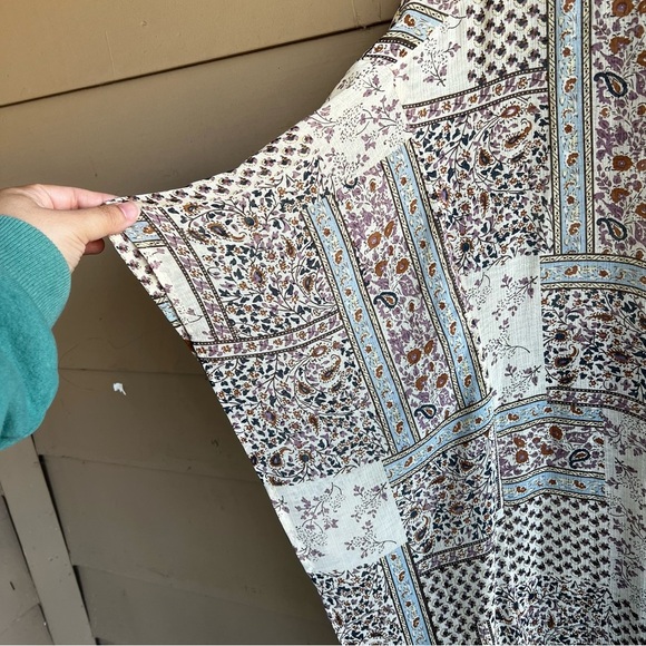 Boho Mixed Printed Kimono - Size M  Lightweight Summer Vacation Resortwear - Picture 2 of 6